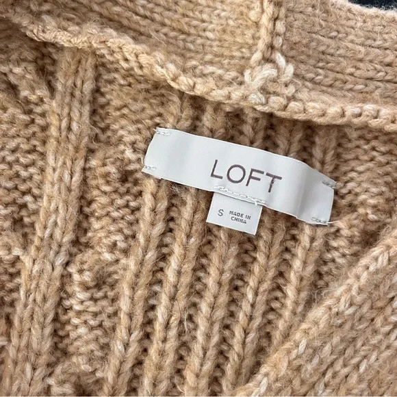 LOFT Chunky Cable Knit Cardigan Sweater - Picture 4 of 4